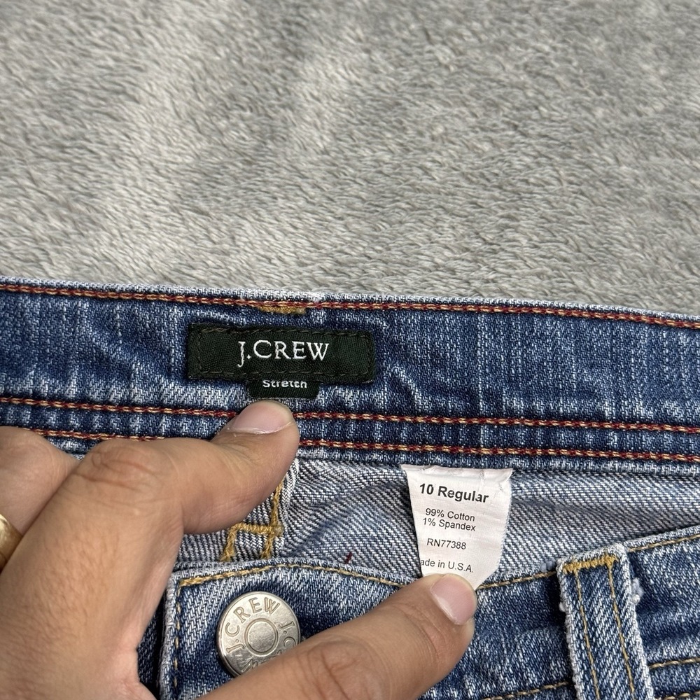 Vintage J.Crew Jeans Womens 10 Blue Mid Rise Bootcut Stretch Denim Casual Y2K - Picture 4 of 11